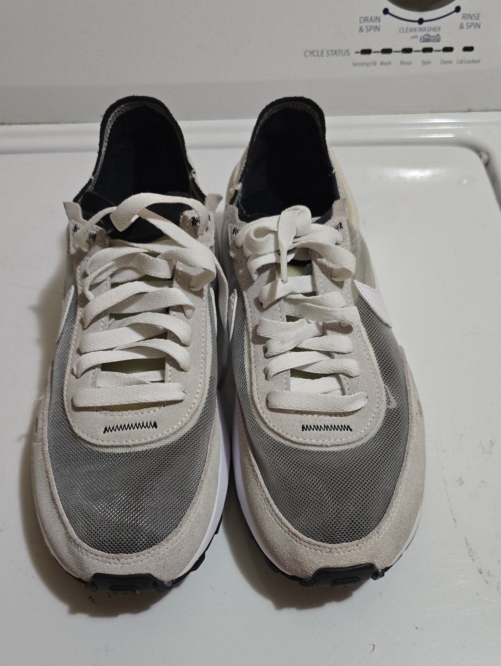 Nike Women's Mesh & Suede Sneakers - White & Gray